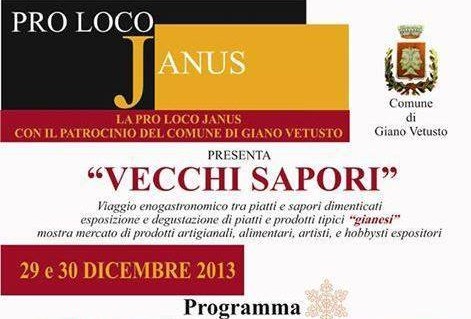 Il 29 e il 30 dicembre la “Pro Loco Janus” organizzerà la manifestazione intitolata “Vecchi sapori”