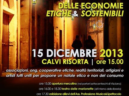 Tutto pronto per il “Mercatino di Natale delle Economie Etiche e Sostenibili” di domenica 15 dicembre