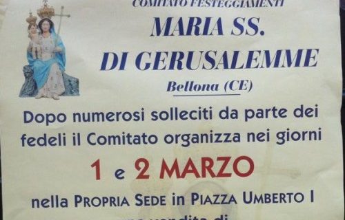 Comitato festeggiamenti Maria SS. di Gerusalemme: il primo e il due marzo la vendita di dolci artigianali