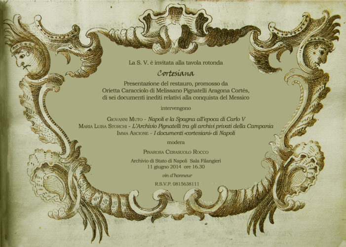 Domani sarà presentato il restauro di sei documenti provenienti dall’archivio Pignatelli Aragona Cortés