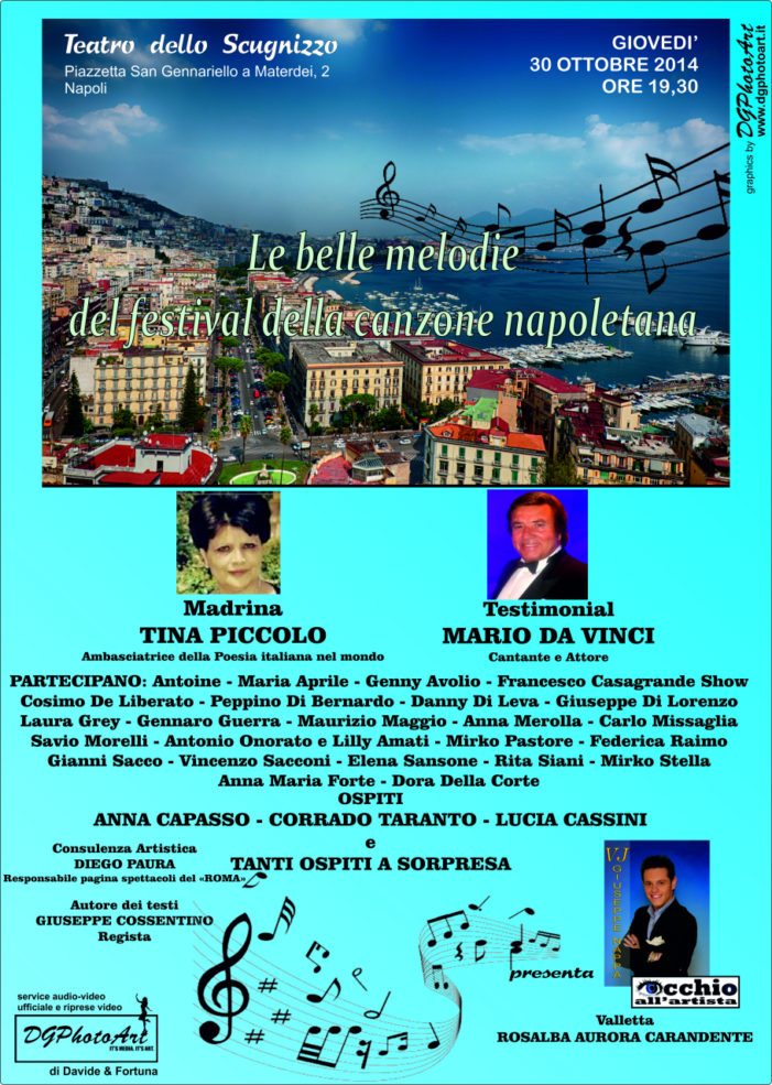 Memorial al festival della canzone napoletana il 30 ottobre al Teatro dello Scugnizzo