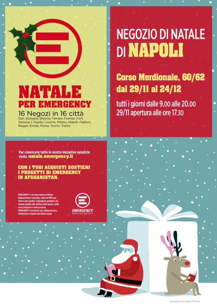 Il 29 novembre aprirà il “Negozio di Natale per Emergency” a Napoli