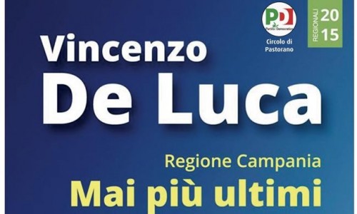 Il sindaco Vincenzo De Luca a Pastorano per lanciare la sua candidatura alle primarie del Pd