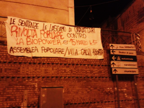 Csoa “Tempo Rosso”: Biopower e centrali a biomasse, le uniche sentenze sono quelli popolari