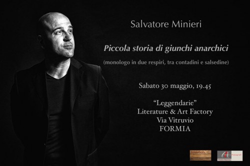 Minieri presenterà all’Art Factory “Leggendarie” il suo libro ‘I Padroni di Sabbia’. Per l’occasione porporrà anche proporrà anche il primo monologo “In due respiri”