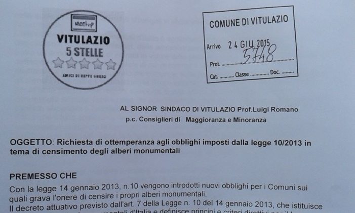 Difesa dell’ambiente: il M5Stelle di Vitulazio chiede il censimento degli alberi monumentali del paese