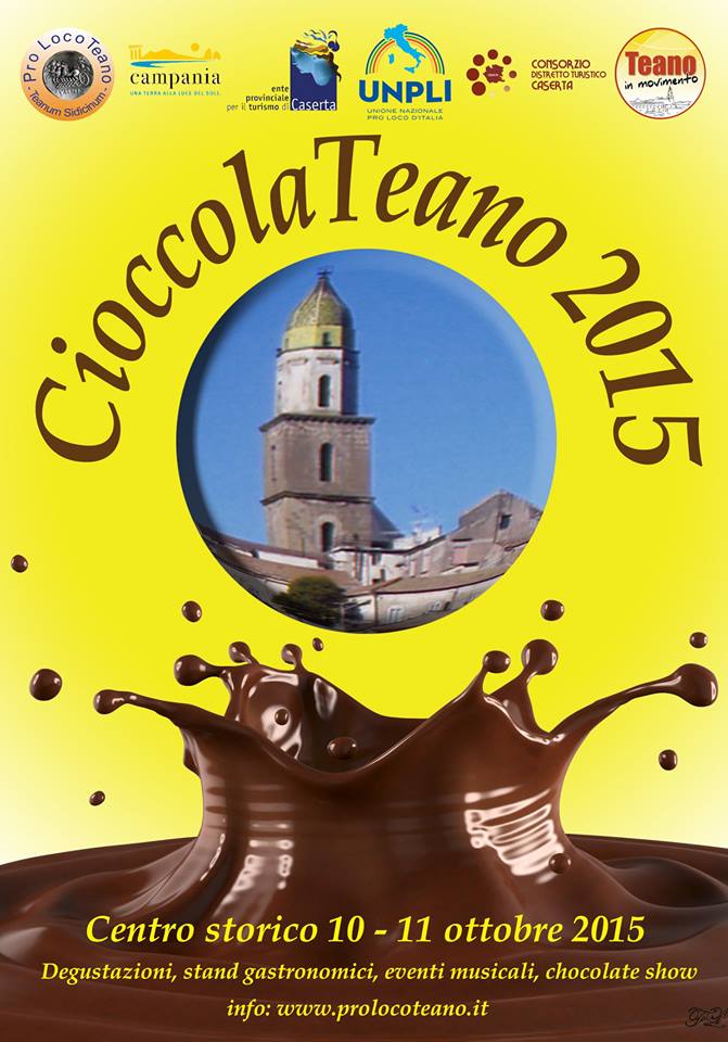 “Cioccolateano”: il 10 e 11 ottobre ritorna la manifestazione organizzata dalla Pro Loco Teano