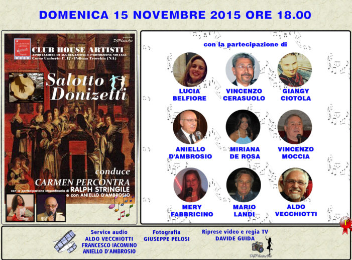 Nuova serata del Salotto Donizetti domenica 15 novembre