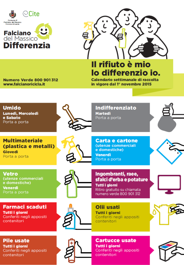 Al 71% la percentuale di Raccolta Differenziata da gennaio a novembre 2015