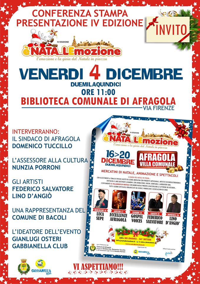 Torna ad Afragola, per il Natale 2015, la kermesse “E’ NATA…LEmozione”