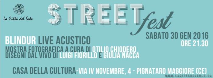 L’Associazione Culturale “La Città del Sole” lancia lo street fest di sabato 30 gennaio