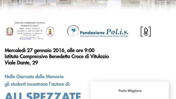 Nel giorno della Memoria Paolo Miggiano sarà a Vitulazio e Bellona per presentare “Ali Spezzate – Annalisa Durante. Morire a Forcella a quattordici anni”