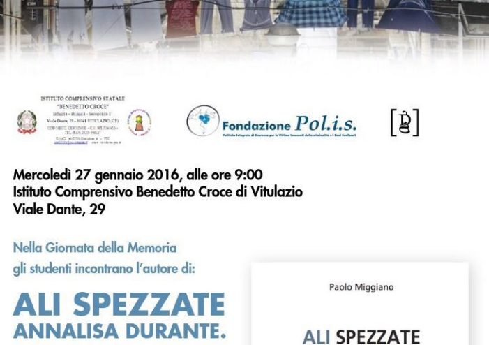 Nel giorno della Memoria Paolo Miggiano sarà a Vitulazio e Bellona per presentare “Ali Spezzate – Annalisa Durante. Morire a Forcella a quattordici anni”