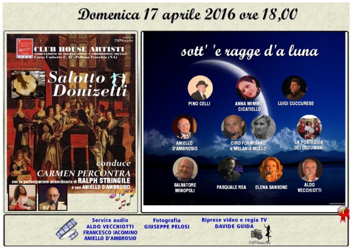 “Sott ‘e ragge d’a luna” tanta cultura  al Salotto Donizetti di aprile