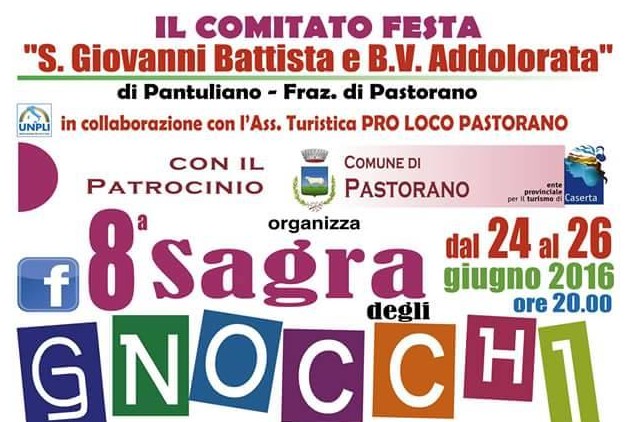 Pastorano, dal 24 al 26 giugno ritorna la “Sagra degli Gnocchi” con l’ottava edizione