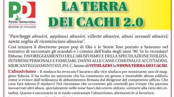 Abusivismo, interessi personali e Puc: arriva un duro attacco del Pd all’Amministrazione di Vitulazio