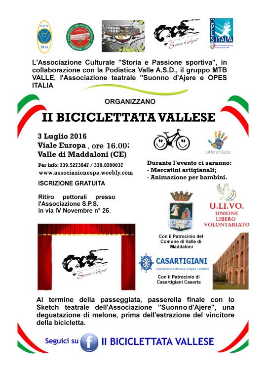 Domenica 3 luglio si svolgerà la “Biciclettata vallese”