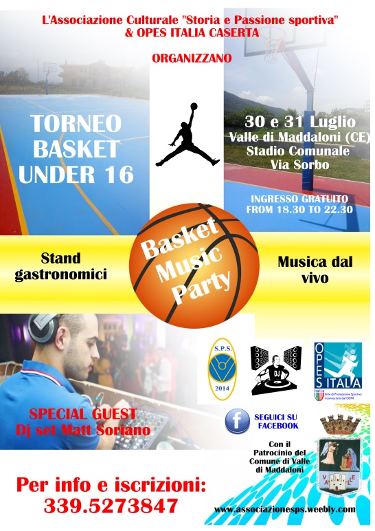 Il 30 e il 31 luglio si svolgerà il Basket Music Party, torneo riservato agli under 16