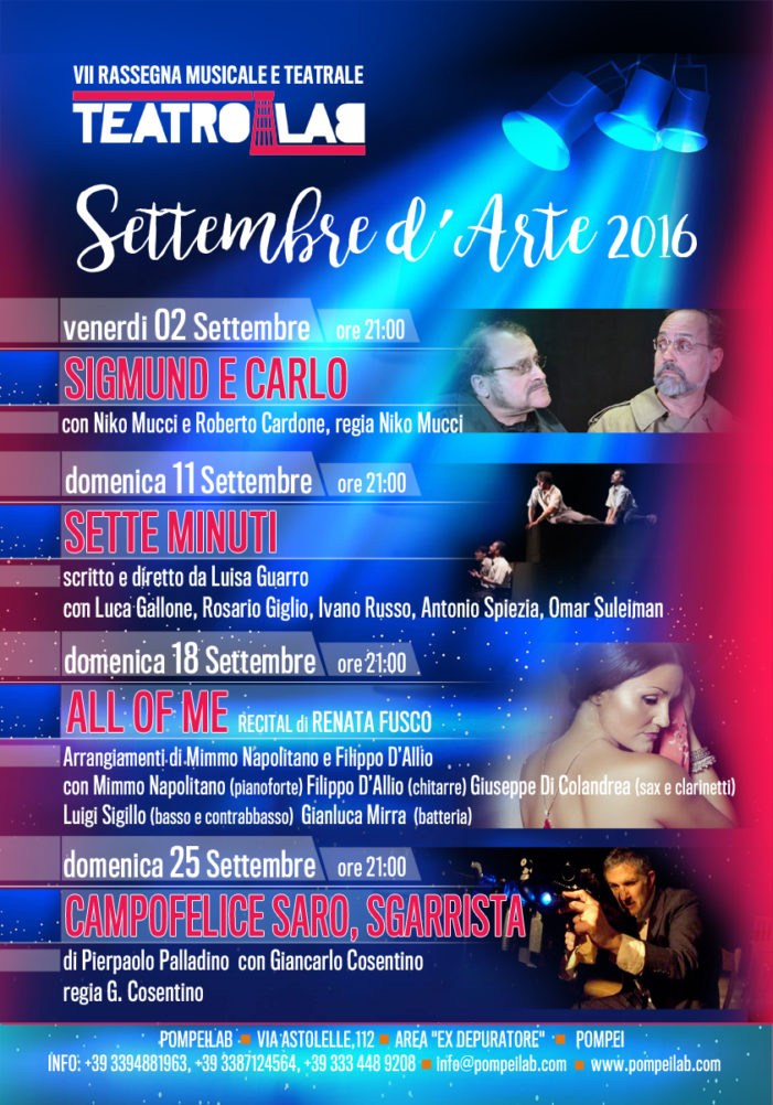 VII Rassegna Teatrale e Musicale TeatroLab 2016 “Settembre d’arte”