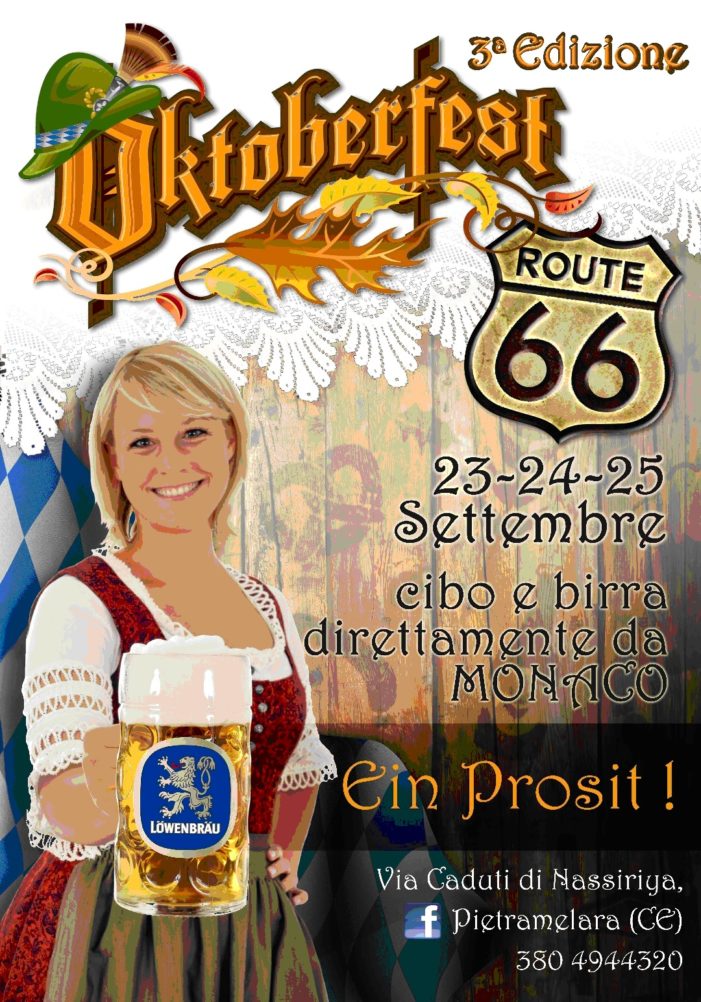 3° oktoberfest al route sixty-six: appuntamento per il 23/25 settembre 2016 a Pietramelara