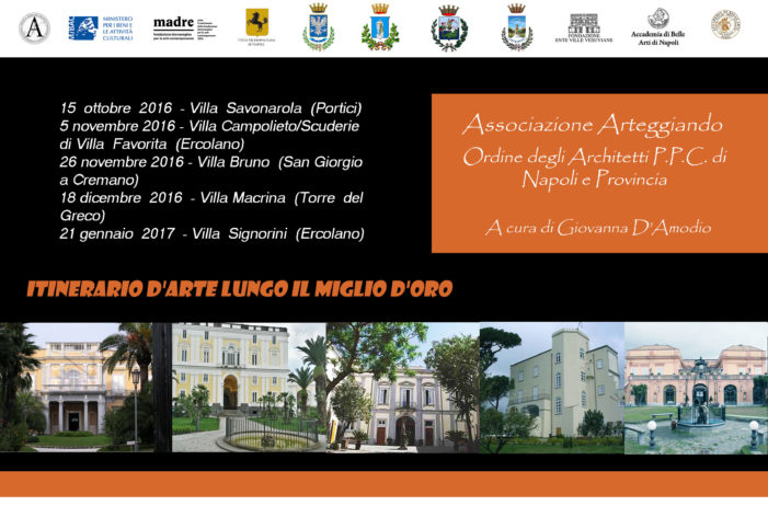 Promozione e valorizzazione delle ville vesuviane. Il 10 ottobre la presentazione di “Itinerario d’arte lungo il miglio d’oro”