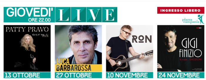 I Pooh, Ron, Luca Barbarossa, Ron e Patty Pravo al Centro Commerciale Campania