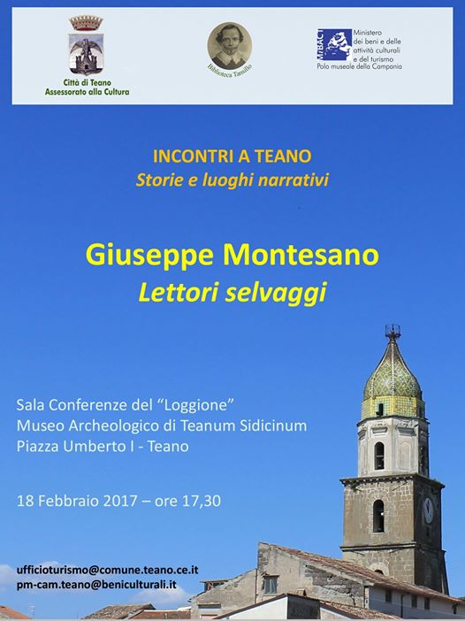 Giuseppe Montesano in “uno scrittore si racconta” sabato 18 febbraio 2017 al Museo Archeologico di Teano, Sala del Loggione