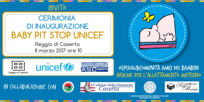 L’8 Marzo inaugurazione alla Reggia di Caserta del Baby Pit Stop UNICEF