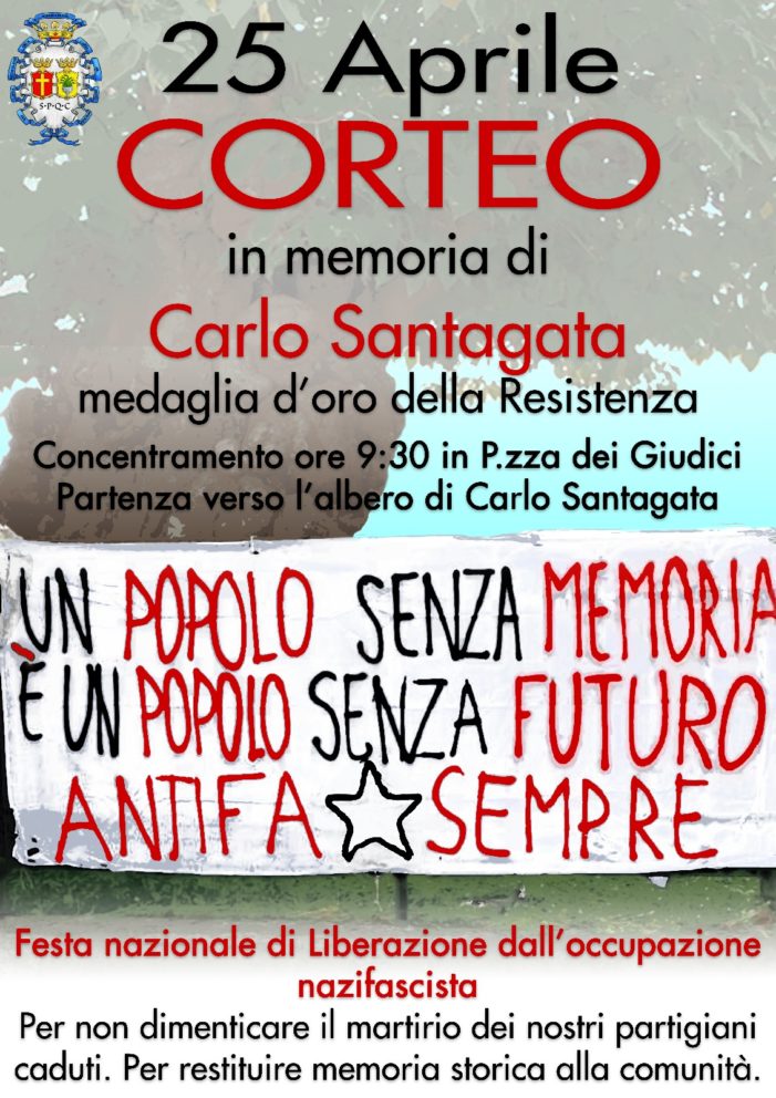 Capua, il 25 aprile corteo in memoria di Carlo Santagata