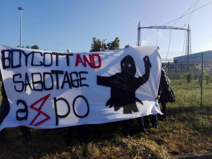 Azione dei militanti anticapitalisti: “Taglio delle reti alla Calenia, no pm10, no Tap, no Axpo!”