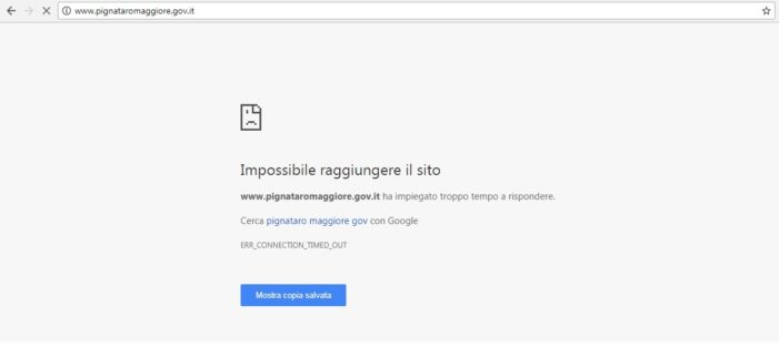 Talmente trasparente da essere diventato invisibile: da settimane out il sito del Comune di Pignataro