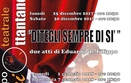 Il Gruppo Teatrale Vitulacciottantanove mette in scena “Ditegli sempre di sì” e ” ‘A morte ‘e Carnevale”