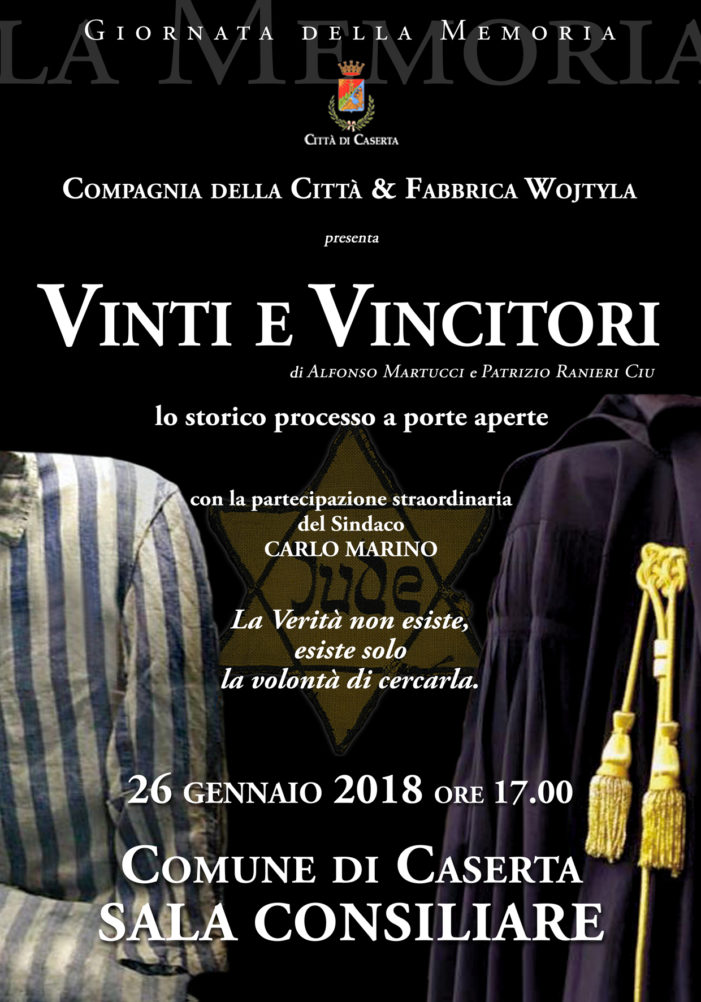 Giornata della Memoria 2018, venerdì 26 gennaio lo spettacolo “Vinti e Vincitori”