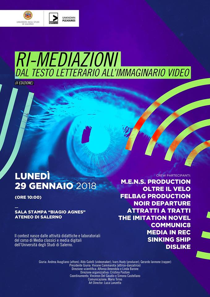 Ri-mediazioni”, oggi a Fisciano il contest video degli studenti