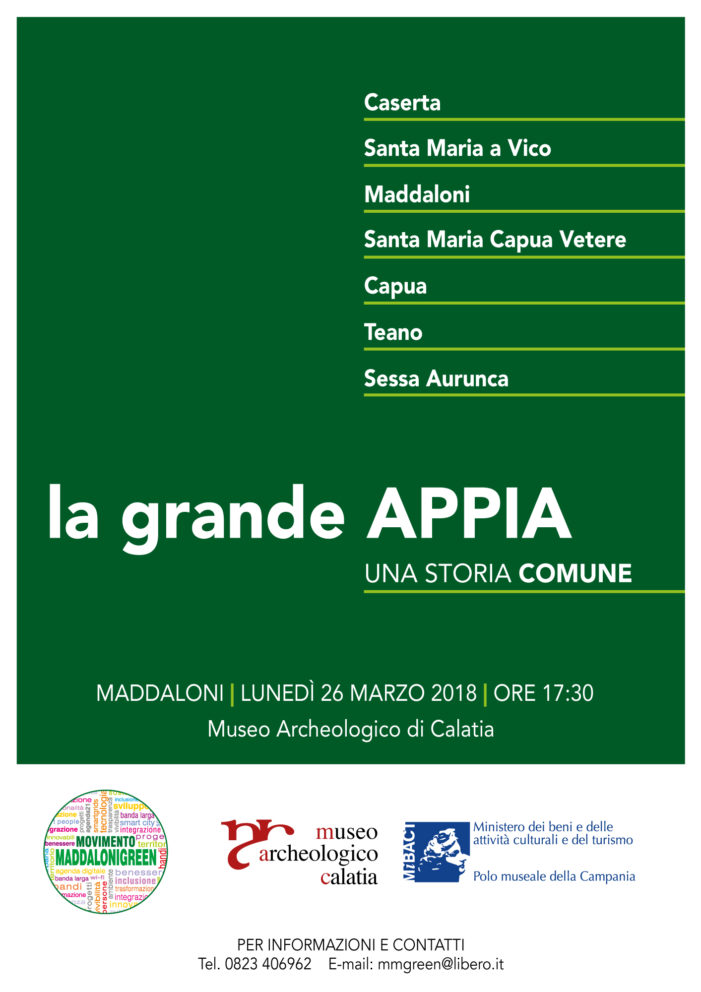 “La grande Appia. Una storia comune.”, incontro-dibattito al Museo Calatia di Maddaloni