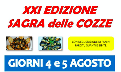 Il 4 e 5 agosto la XXI edizione della “Sagra delle cozze” organizzata dal comitato festa di San Secondino