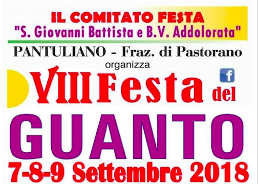 Pantuliano (Pastorano): dal 7 al 9 settembre arriva l’VIII festa del guanto