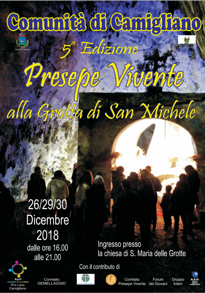 Camigliano: il 26, 29 e 30 dicembre 2018 la quinta edizione del “Presepe vivente”