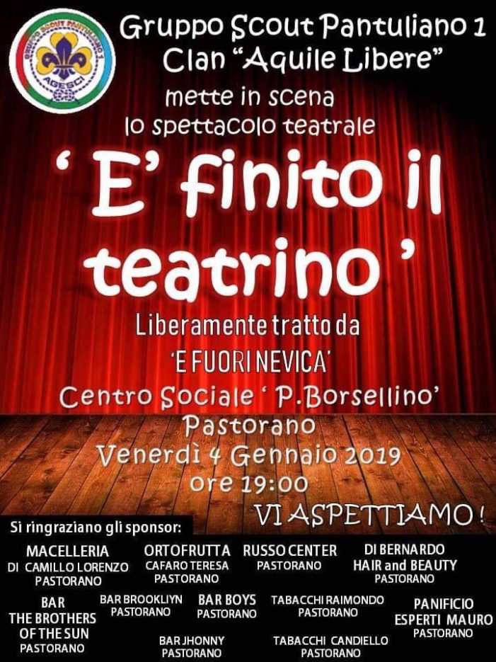 Pastorano, gli scout mettono in scena lo spettacolo teatrale “E’ finito il teatrino”