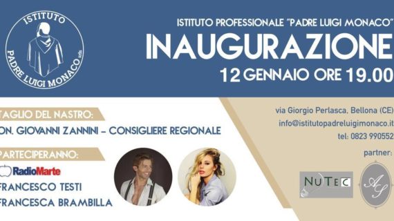 Tutto pronto per l’inaugurazione dell’Istituto Professionale “Padre Luigi Monaco”.   