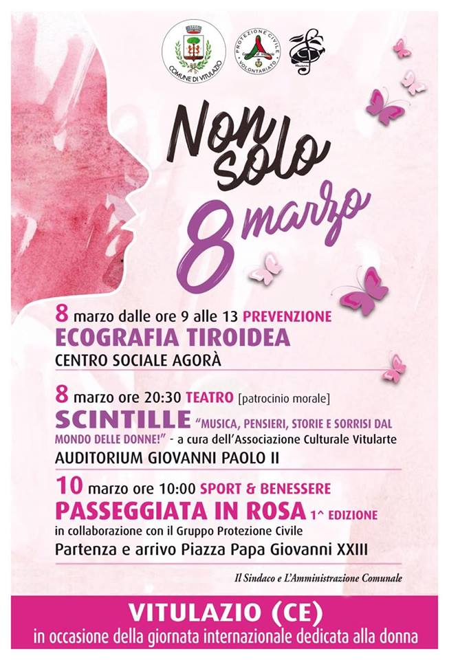 Festa della donna, in programma tre iniziative promosse dal Comune di Vitulazio in vista dell’8 marzo