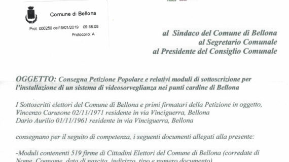 Bellona: omessa risposta a una petizione per la videosorveglianza, i cittadini ricorrono al Prefetto