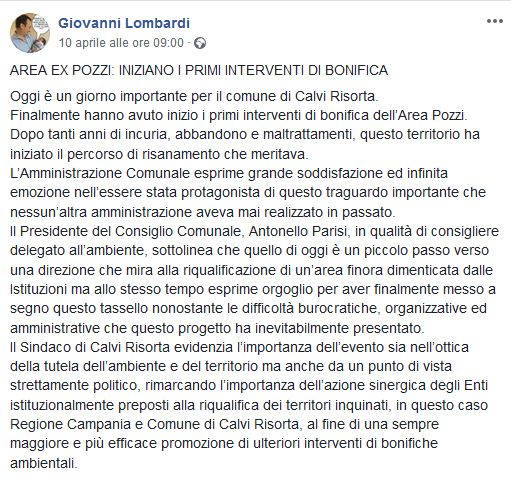 Bonifica dell’area ex Pozzi: i ritardi sono stati causati dall’inerzia del Comune di Calvi Risorta. A sostenerlo è la senatrice dei 5 Stelle Vilma Moronese