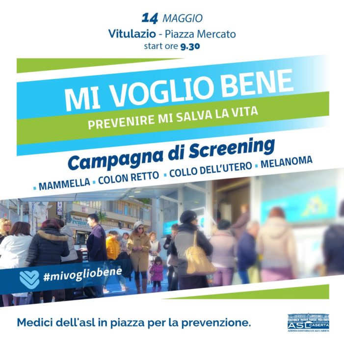 Vitulazio, “Mi voglio Bene”: parte la campagna di prevenzione contro i tumori realizzata dalla Regione