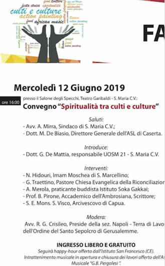 Spiritualità tra culti e culture: organizzato un convegno a Santa Maria Capua Vetere