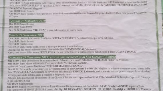 Pastorano, la frazione di Pantuliano si appresta a festeggiare il santo patrono locale