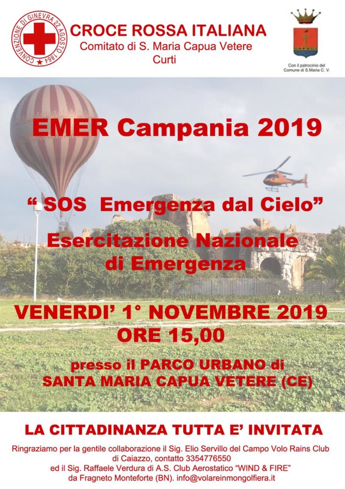 “EmerCampania 2019”, il Comitato di Croce Rossa di Santa Maria Capua Vetere – Curti a lavoro per l’esercitazione nazionale di emergenza del 1 novembre 2019