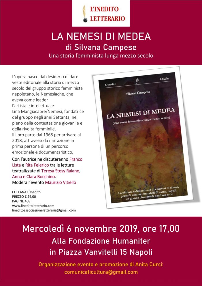 “La Nemesi di Medea – Una storia femminista lunga mezzo secolo”, l’ultimo libro della Nemesiaca Silvana Campese sarà presentato il 6 novembre