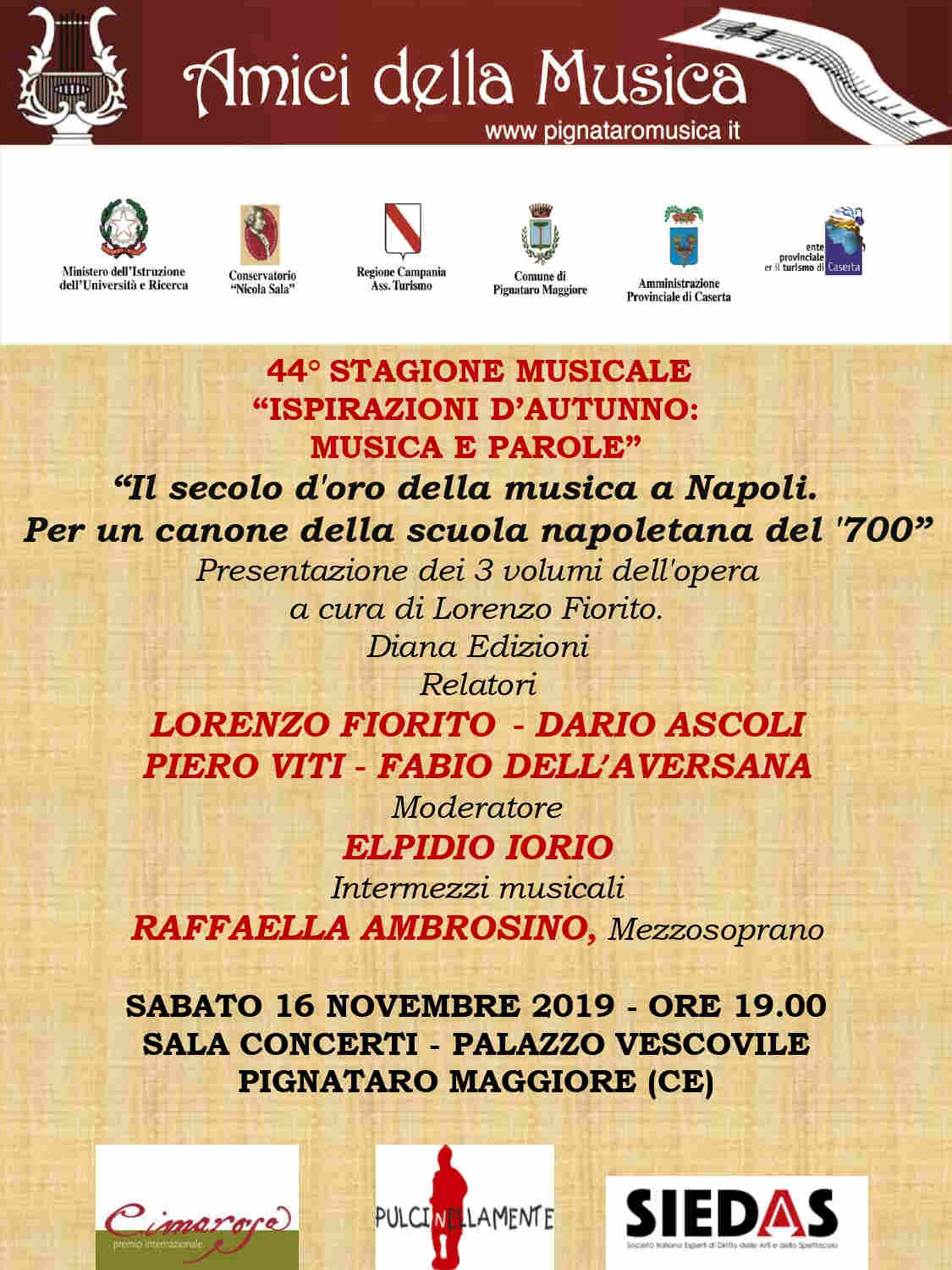 sabato 16 novembre 2019