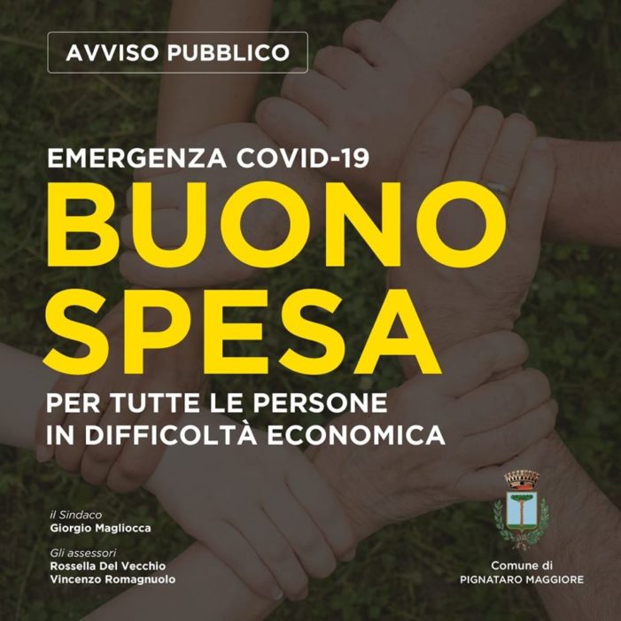 Covid19, il Comune di Pignataro Maggiore mette a disposizione un buono spesa per gli indigenti